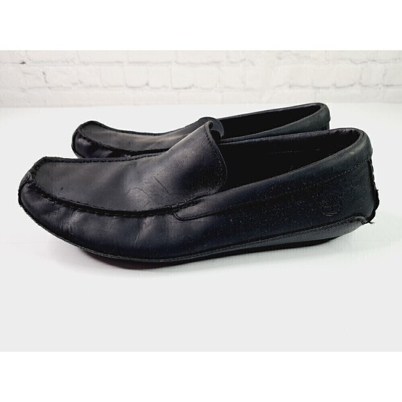 Timberland Men's Black Leather Casual Moc Toe Driving Loafers Shoes Size 12 M - Picture 3 of 7